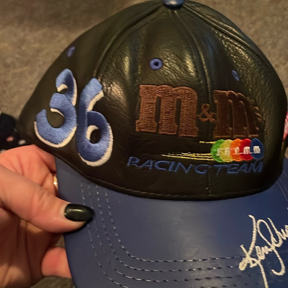 Leather Nascar #36 M&M’s hat